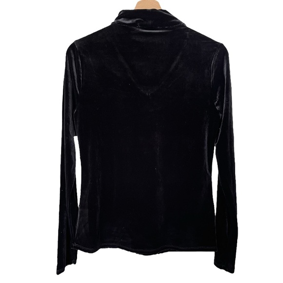 Tahari Mirah Knit Black Velvet Top - Picture 4 of 6